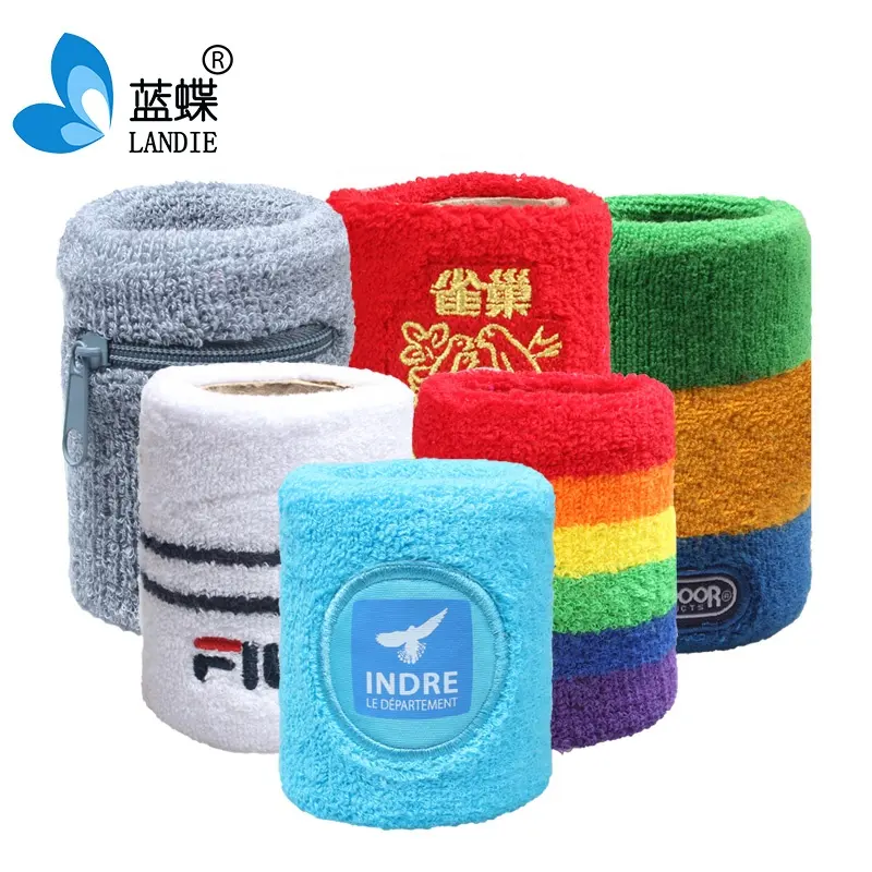 Wholesale wristband cheap custom sports sweatband cotton wrist sweatbands No  Minimum Manufacturer customized logo