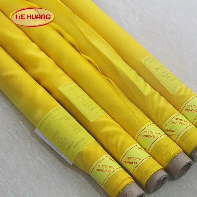 White And Yellow Waterproof Polyester Fabric Screen Polyester Mesh For Printing