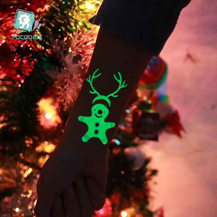 Latest Christmas Temporary Fake Tattoo Body Art Painting Waterproof Luminous Temporary Tattoo Sticker