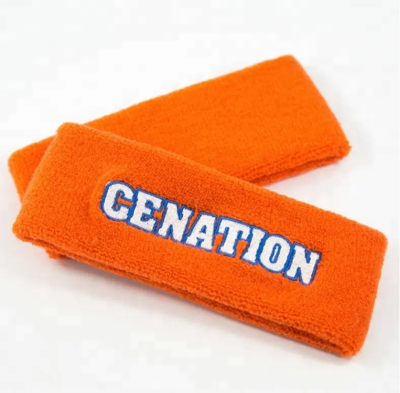 sport cotton embroidery headband cheap custom headbands