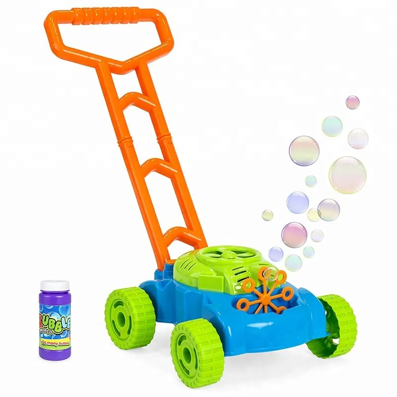 StarMax Toys Bubble-N-GO Toy Mower with Refill Solution Machine Push Mechanism to Produce Bubbles