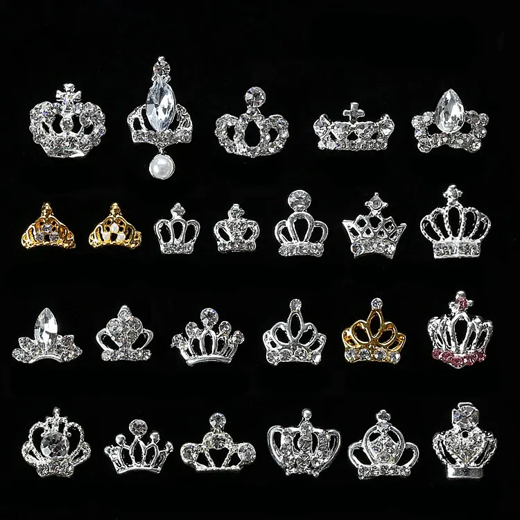 2018 New Design Crystal Nail Art Work Accessories Decorations Crown Rhinestone Nail Art Charms