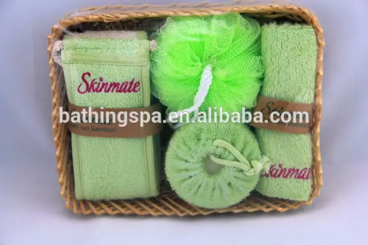 Hot selling bamboo bath set