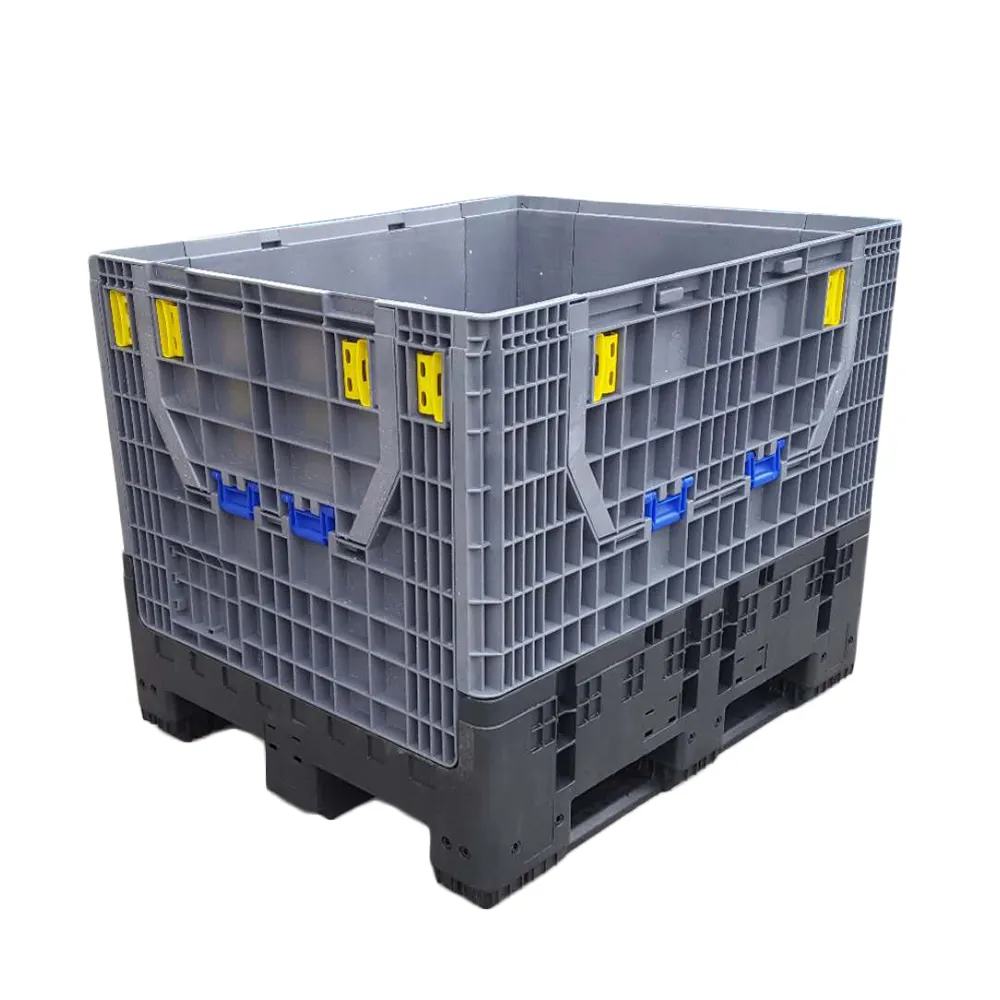 collapsible plastic pallet box container