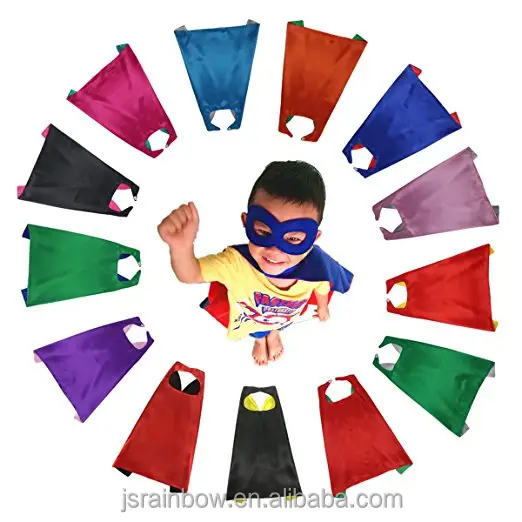 Wholesale superhero kids cape superhero capes and mask bulk set dress up for kids - children DIY birthday party costumes