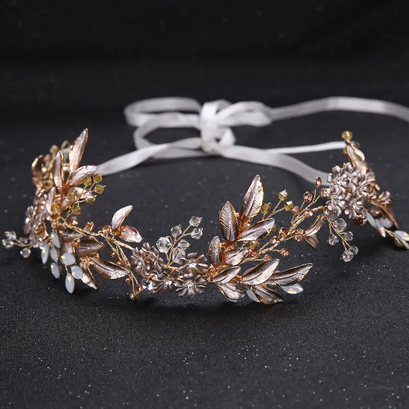 HS6100 fashion golden leaves wedding hair accessories handmade hair accessories wedding bridal jewelry