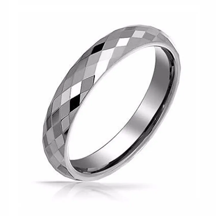 Оптовая продажа, обручальное кольцо из карбида вольфрама с многогранным дизайном