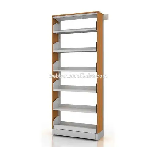 Metal library book shelves