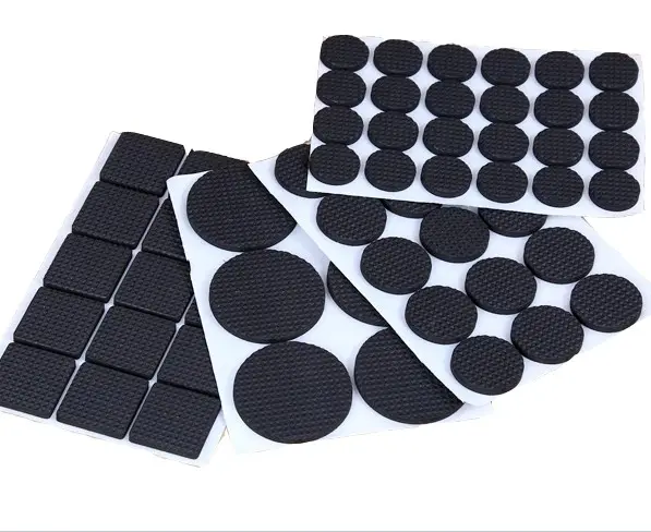 Self-Adhesive Rubber Feet Cylindrical Black Bumpers