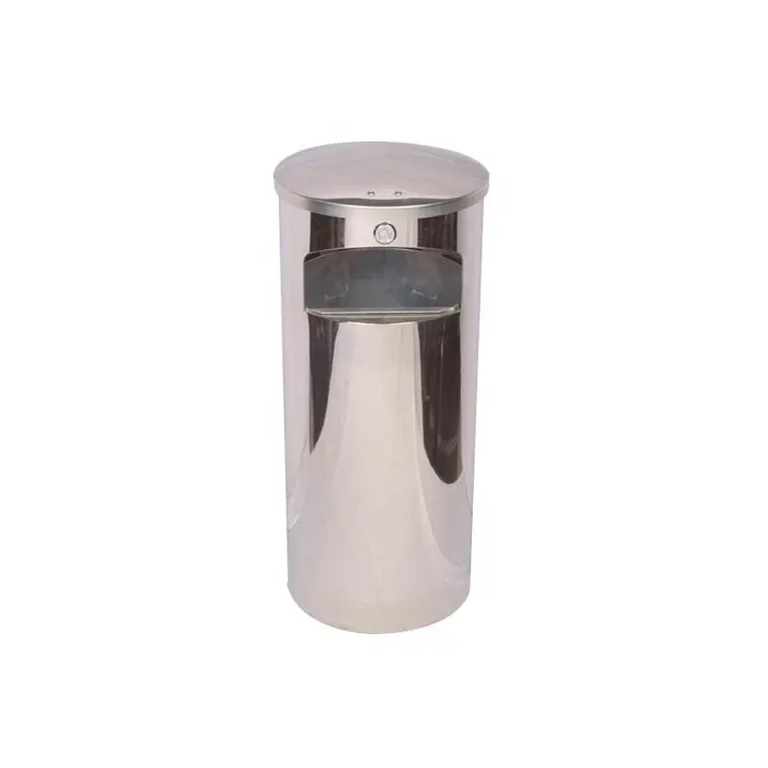 Factory outlet stainless steel liter bin with ashtray standing type ashtray