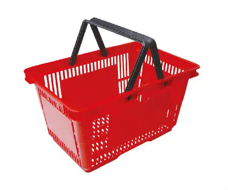 Красная Цветная Пластиковая портативная маленькая корзина для покупок с ручкой для супермаркетов, магазинов, торговых центров