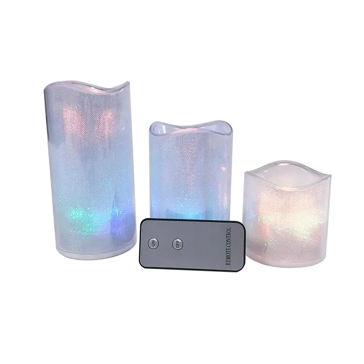 Cheap Wholesale 3pcs/set with Remote Control Luxury Beautiful Candle Lamp Led Electronic Candle Led Pillar Candle