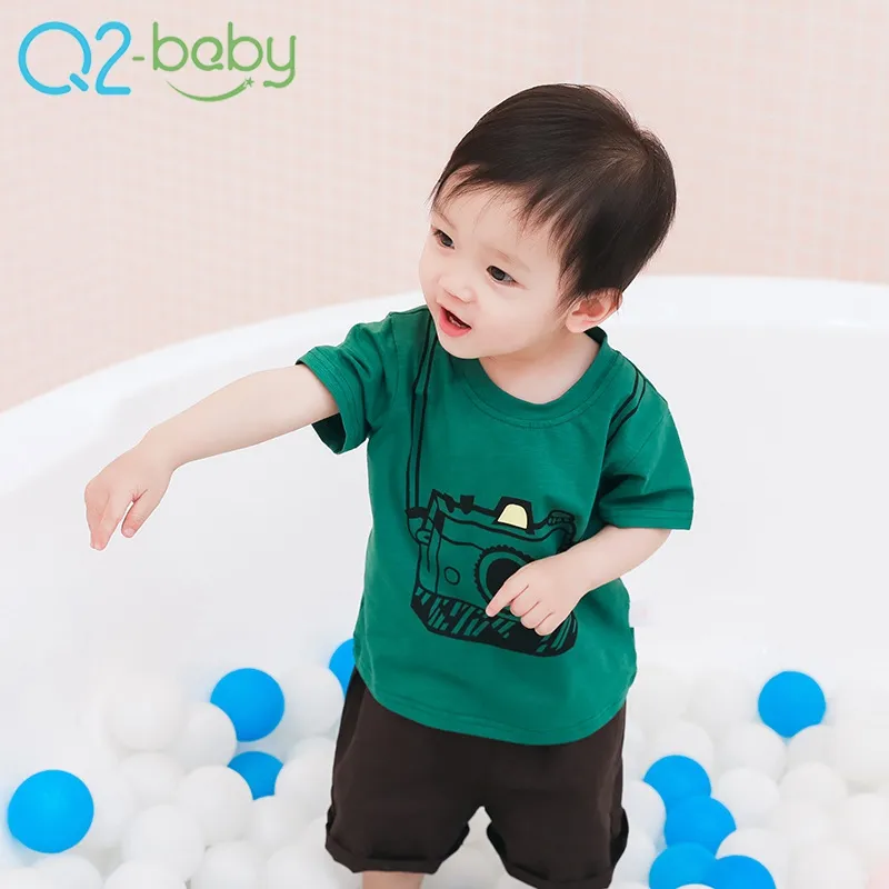 Wholesale summer cartoon pattern loose thin short sleeve baby t-shirt 2021