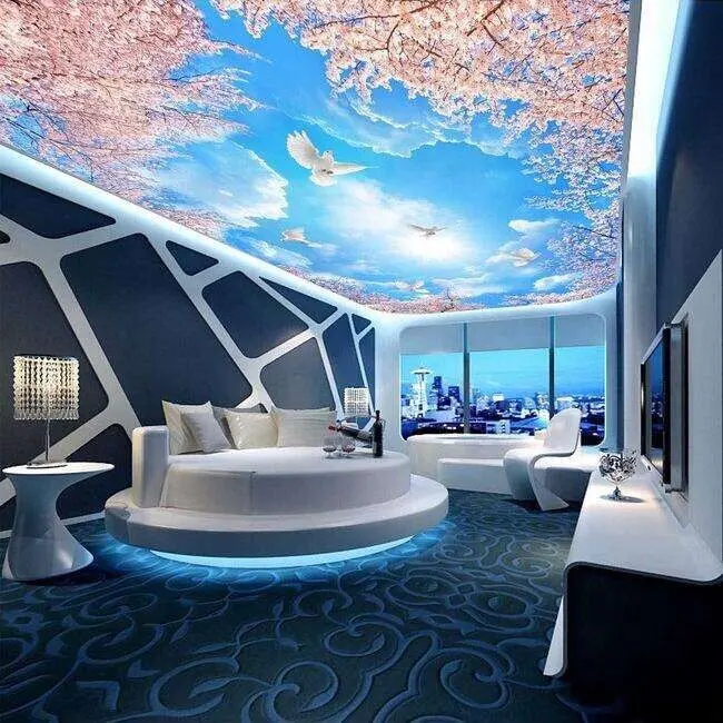 Guangzhou Customize Sky Ceiling Home Decor Mural Wallpaper 3D Wall Murals Wall paper