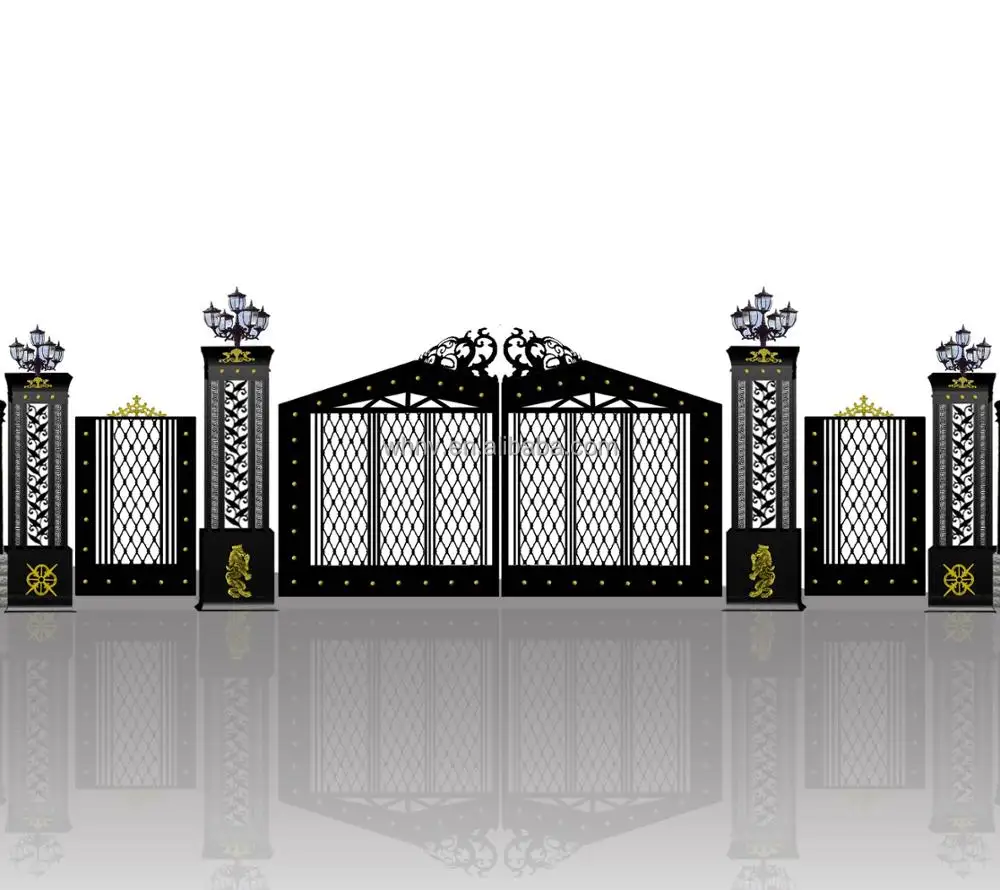 Роскошные старинные кованые железные красивые главные ворота дизайн подъездных ворот дизайн границы настенные ворота для продажи