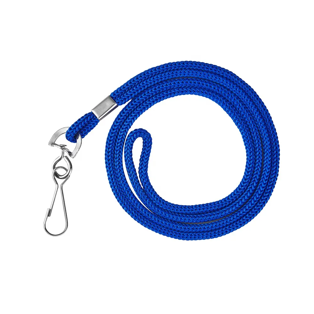 Huacheng Bulk Lanyards for ID Name Badge Holder (Satin Blue Non-Breakaway, 100 Pack), Soft, Woven, Neck Lanyards, ID Lanyards