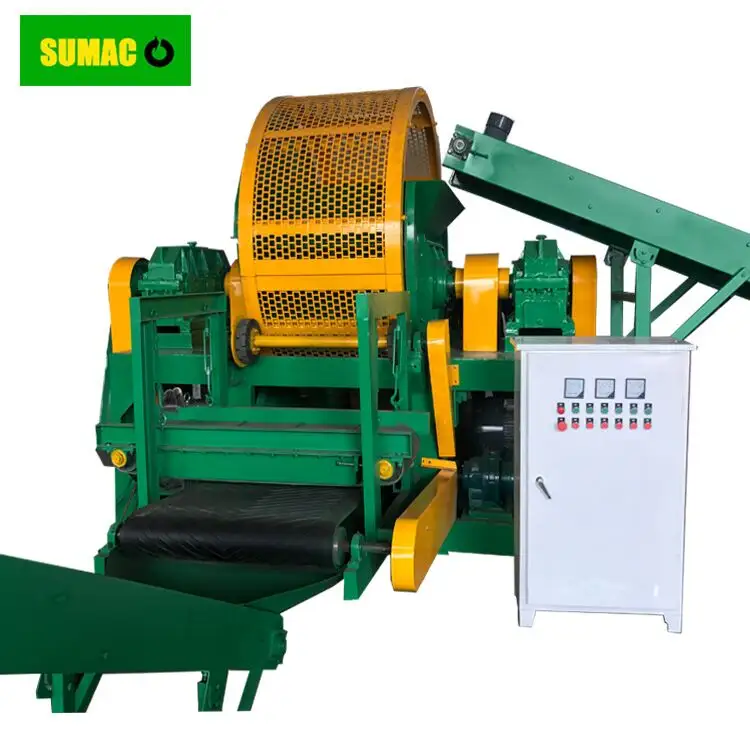 Auto feeding scrap rubber and tyre shredder crusher price