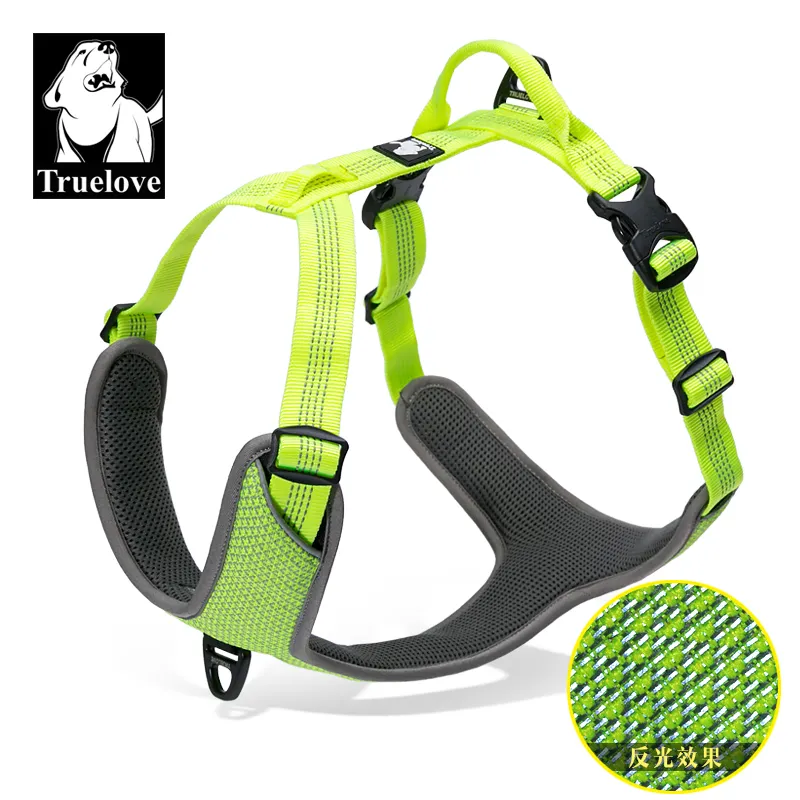 Truelove wholesale quality nylon pet dog lift harness luxury 3M highly reflective front clip no pull dog harness
