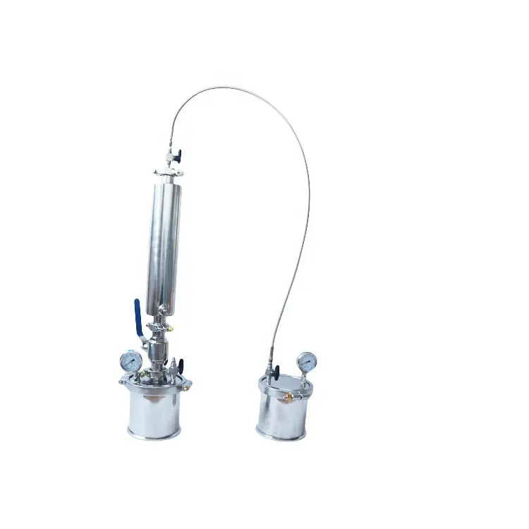 Stainless Steel Top Fill Mini 135g Closed Loop Extractor with Dewaxer Column and Recovery Tank