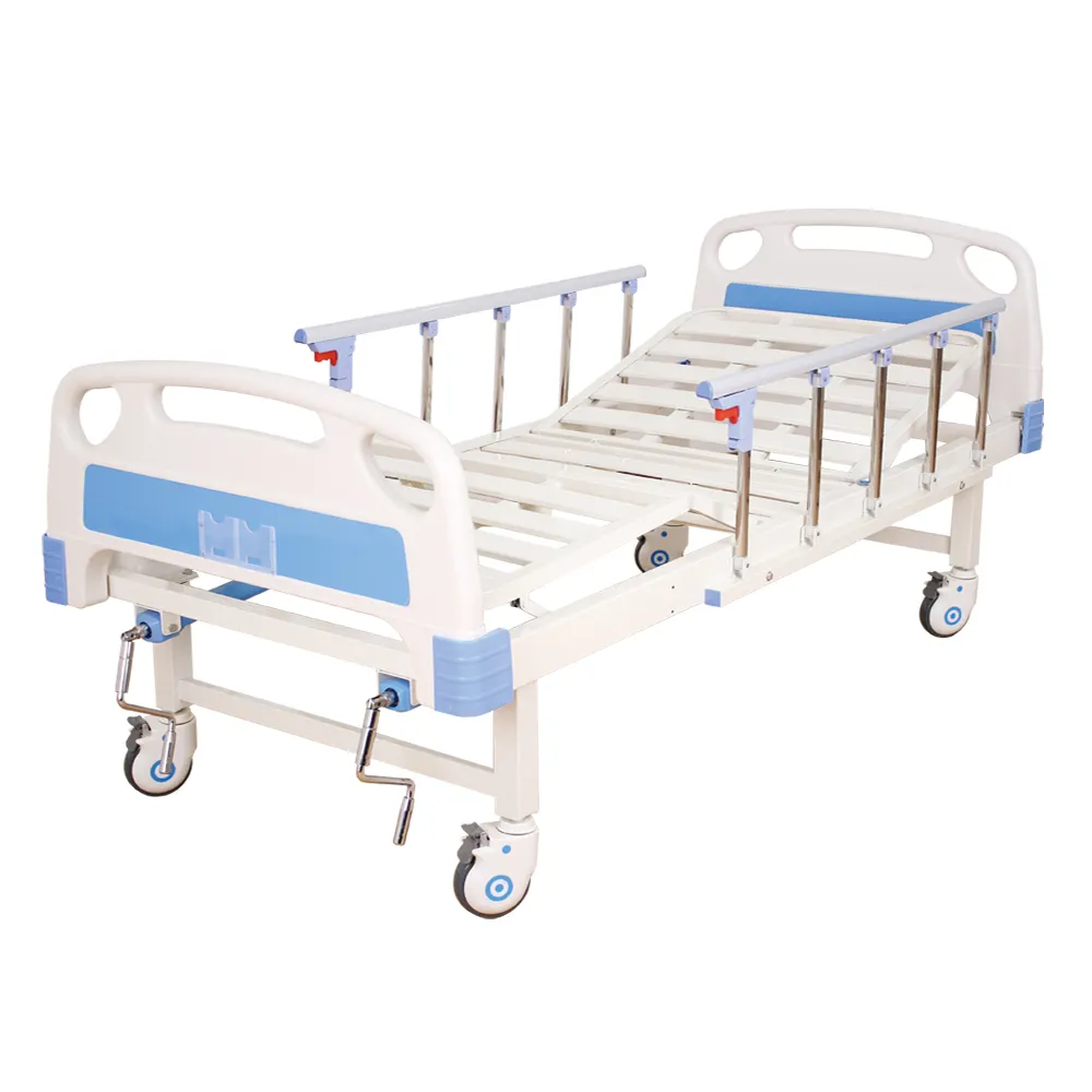 ZK26 ABS Headboard 2 Crank Double Function Manual Hospital Medical Bed For Sales