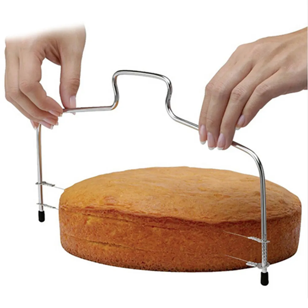 Регулируемый 2 провода 3 проволоки слой нож для разрезания торта и уравнитель, нержавеющая сталь Slicer Инструмент для выпечки