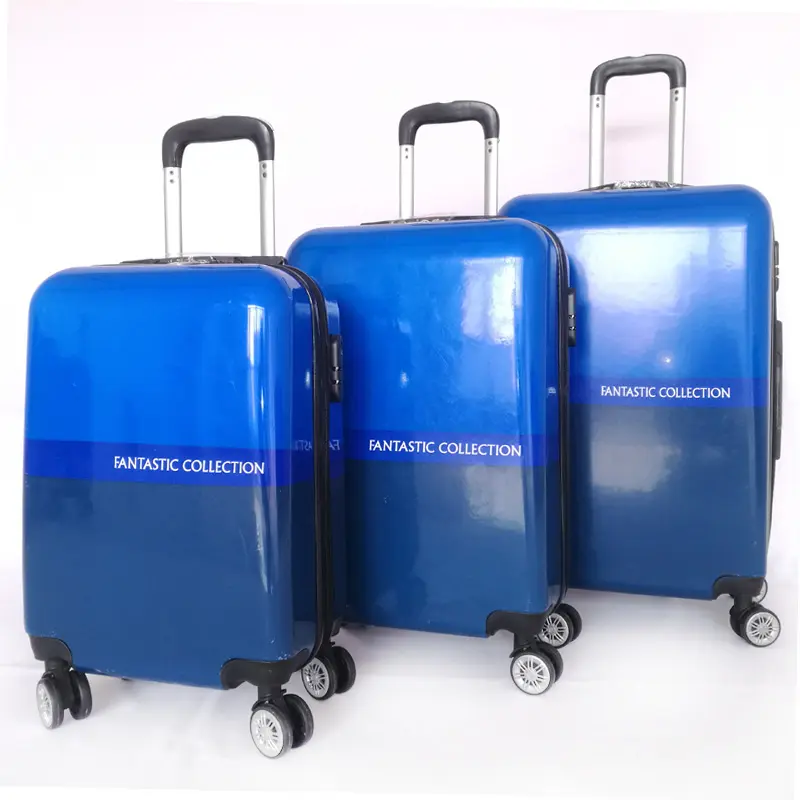 Синий комплект из 10 предметов, пластиковый комплект для багажа, Жесткий чемодан с принтом из АБС-пластика