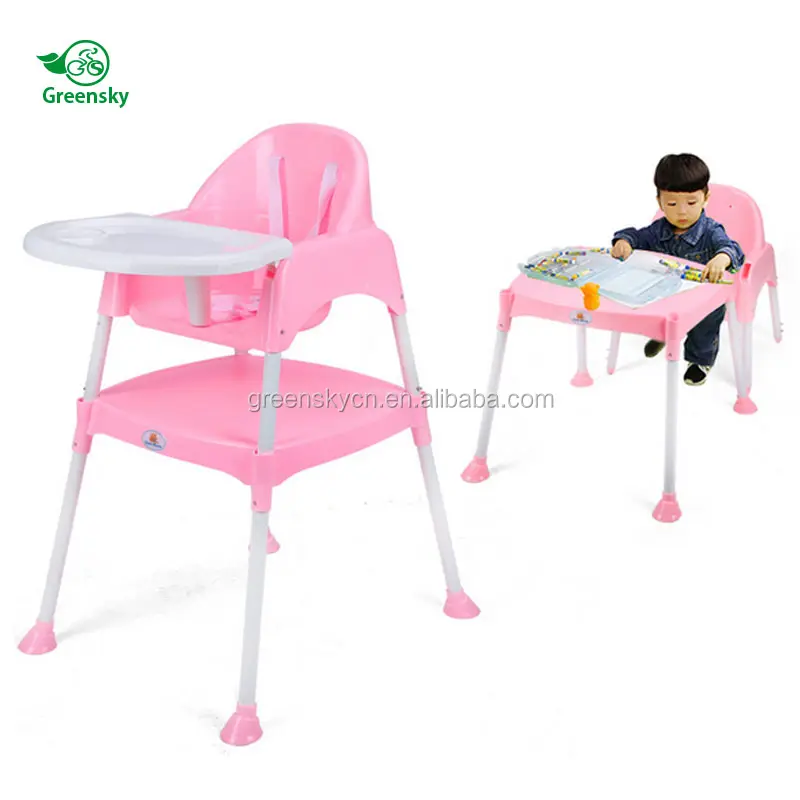 Детский высокий стул 3 в 1 Greensky, многофункциональный пластиковый детский высокий стул, детский обеденный стул с рокером