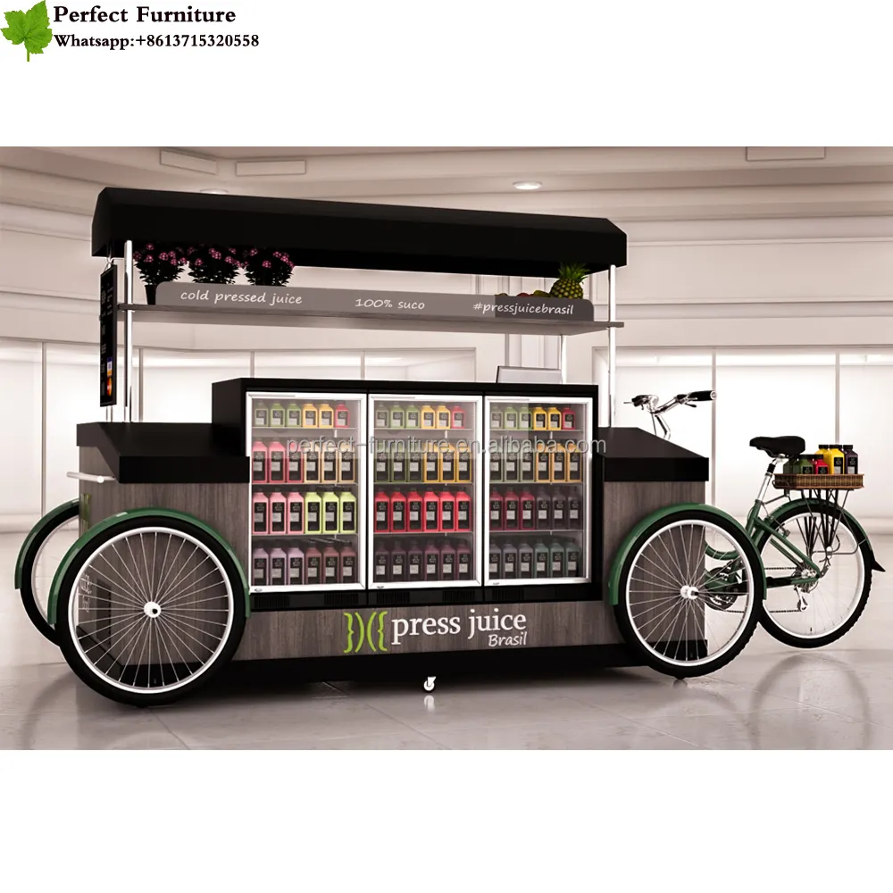 Customized Size Modern Ice Cream Cart Mobile Ice Cream Coffee Bike For Sale