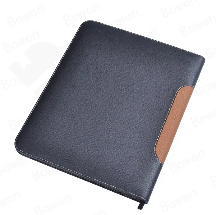 100% genuine leather personalized multi dimensions portfolio file holder