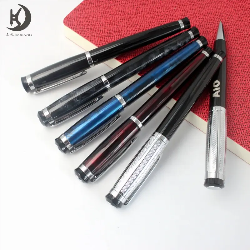 JX-G120 Glittering and translucent smooth writing promotional custom logo metal fountain pen student and office supply pen