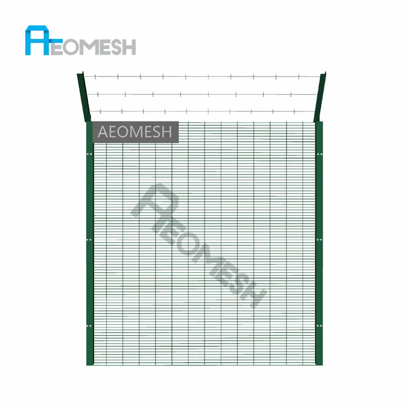 AEOMESH, изготовленный в Гуанчжоу, профессиональная фабрика, колючая проволока наверху, ограждение против подъема/358 Забор с высоким уровнем безопасности