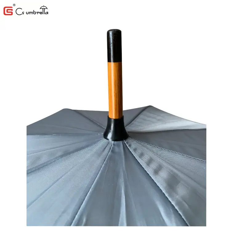YS-1055 Promotional Custom Made Hotel Umbrella Wooden Curved Handle Automatic Advertising Umbrella Paraguas
