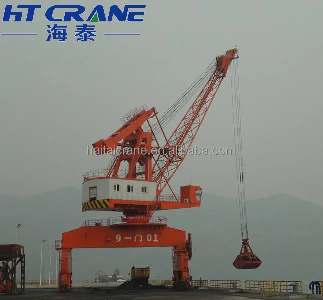 30t four link mobile jib harbour rail mounted portal crane
