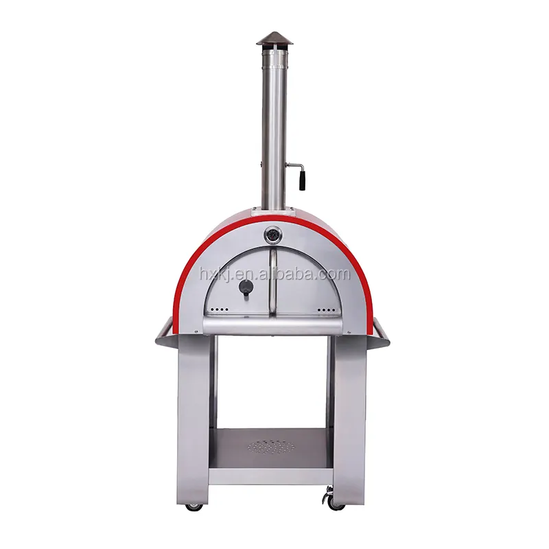 high quality red coating Wood fired pizza oven