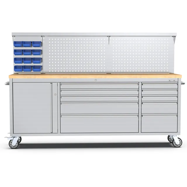 Ningbo Kinbox 84" Tools Box Set Mechanic Professional with Stainless Steel Finish for Tool Storage