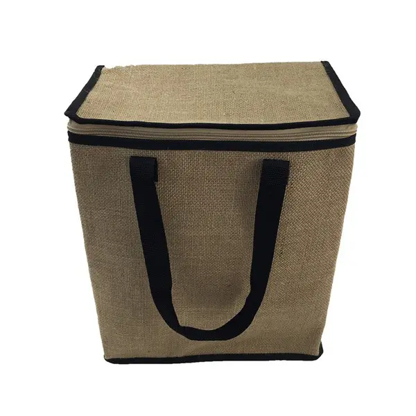 100% Jute thermal cooler tote bag