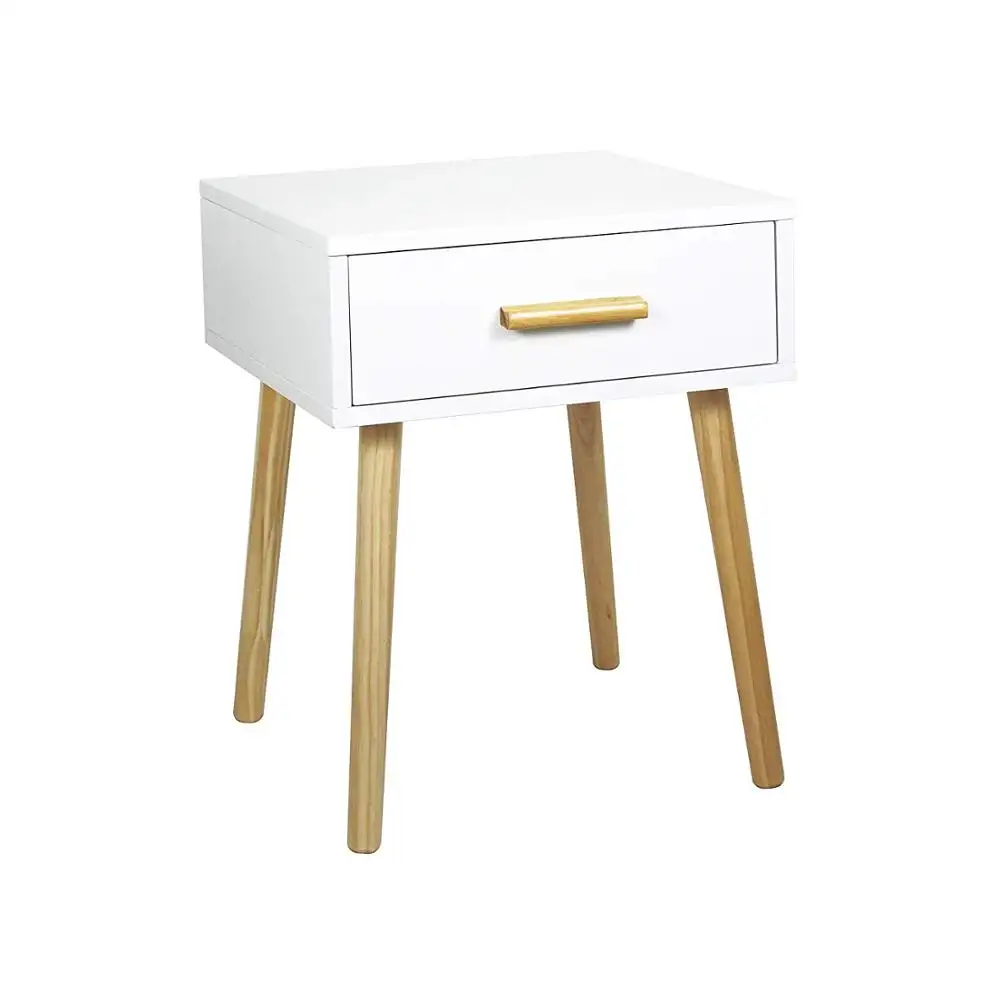 Modern Drawer End Table/Nightstand bedside table white Bedroom Living Room Storage Unit