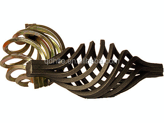 Ornamental wrought iron baskets for railings