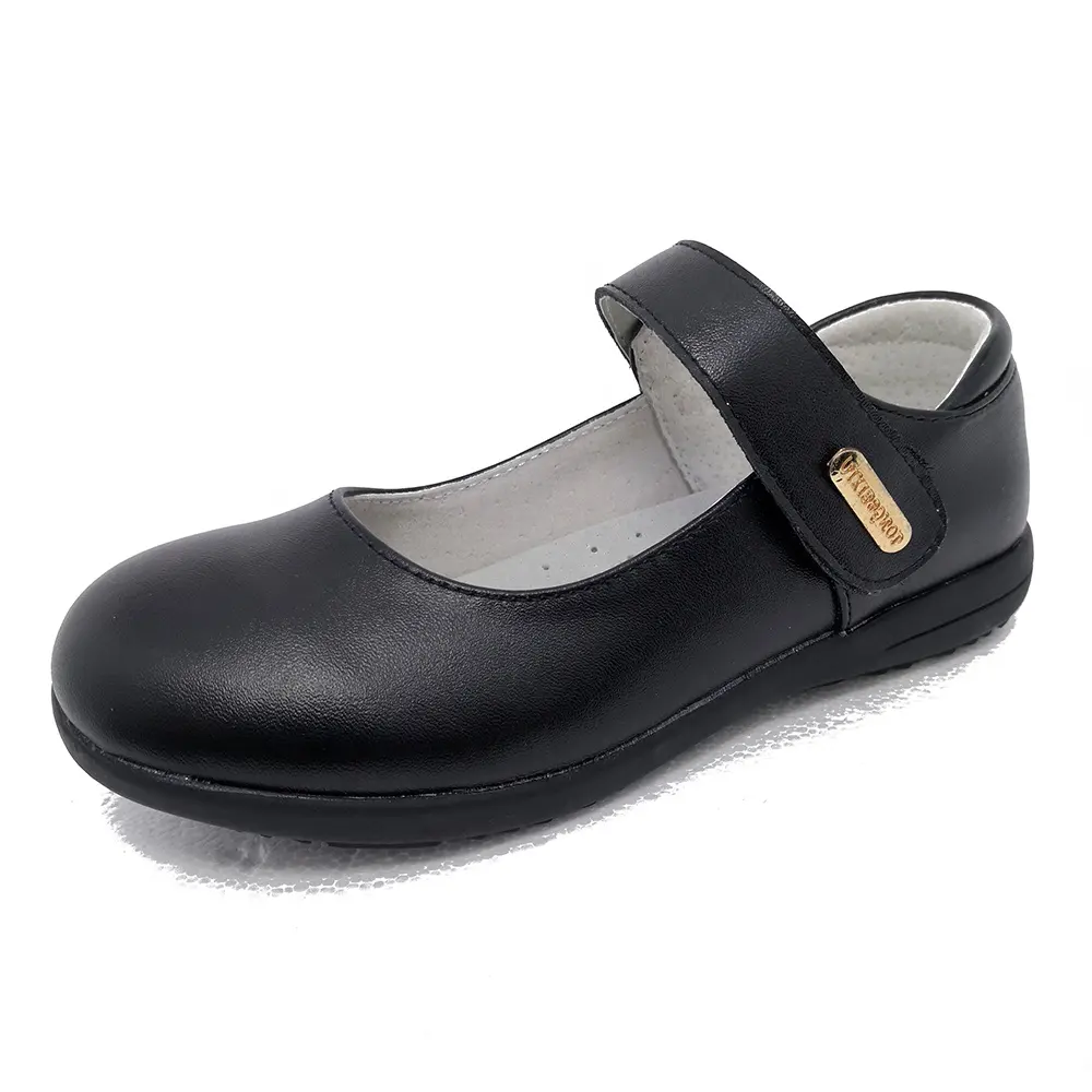 Новинка, детская черная школьная обувь из натуральной кожи, Классическая обувь для девочек