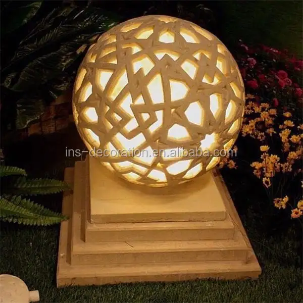 Garden decoration cast stone light