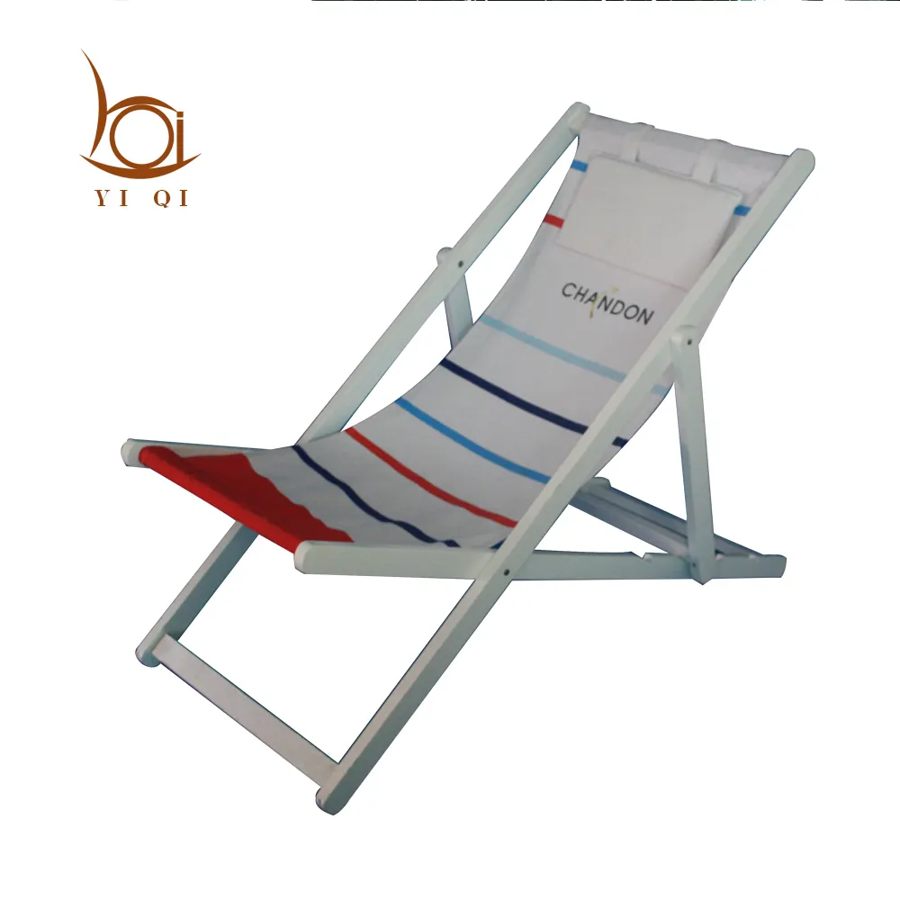 Sun Canvas Wooden Lounge Chair