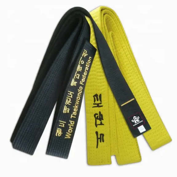 Custom wholesale oem martial arts embroidered belt taekwondo karate bjj belts