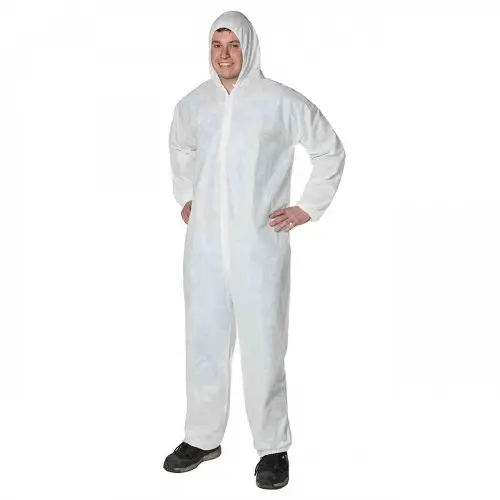 Hot sale PP Disposable coverall with hood for food processing and Packing