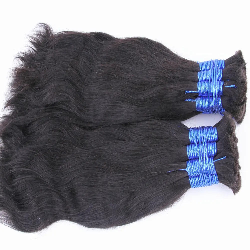 100% Raw Virgin Unprocessed Human Hair Bulk Brazilian Natural Hair Bundles In Bulk For Wholesale Hair