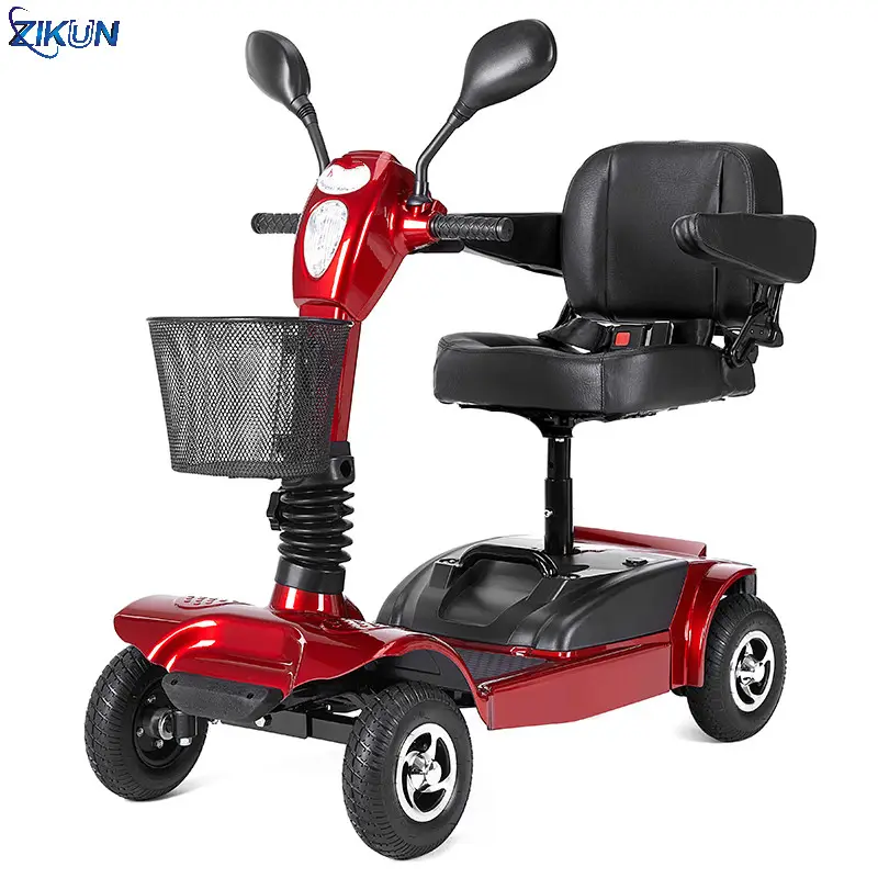 Four wheels folding electric mobility scooter for elderly