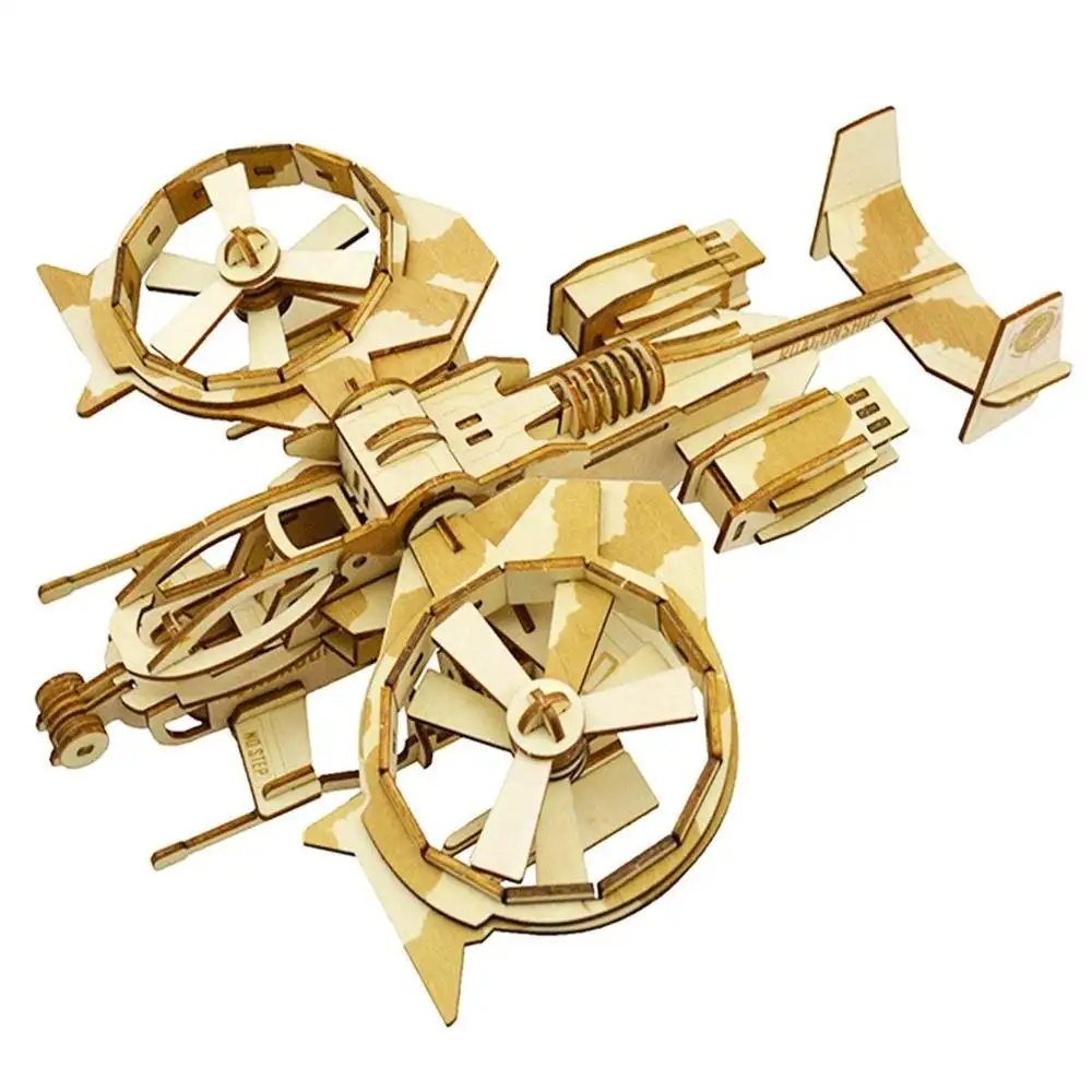 Oray Laser Cutting Scorpion Fighter Wooden 3D Simulation Jigsaw Puzzles Model Airplane 3D Wooden Puzzle for kids and Adults