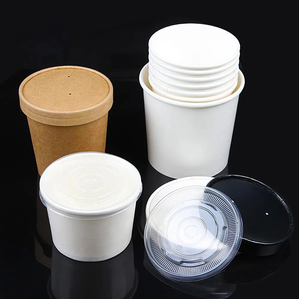 Paper Bowl Yogurt Cups And Lids Paper Cardboard Salad Bowl Pastel Soup Bowls