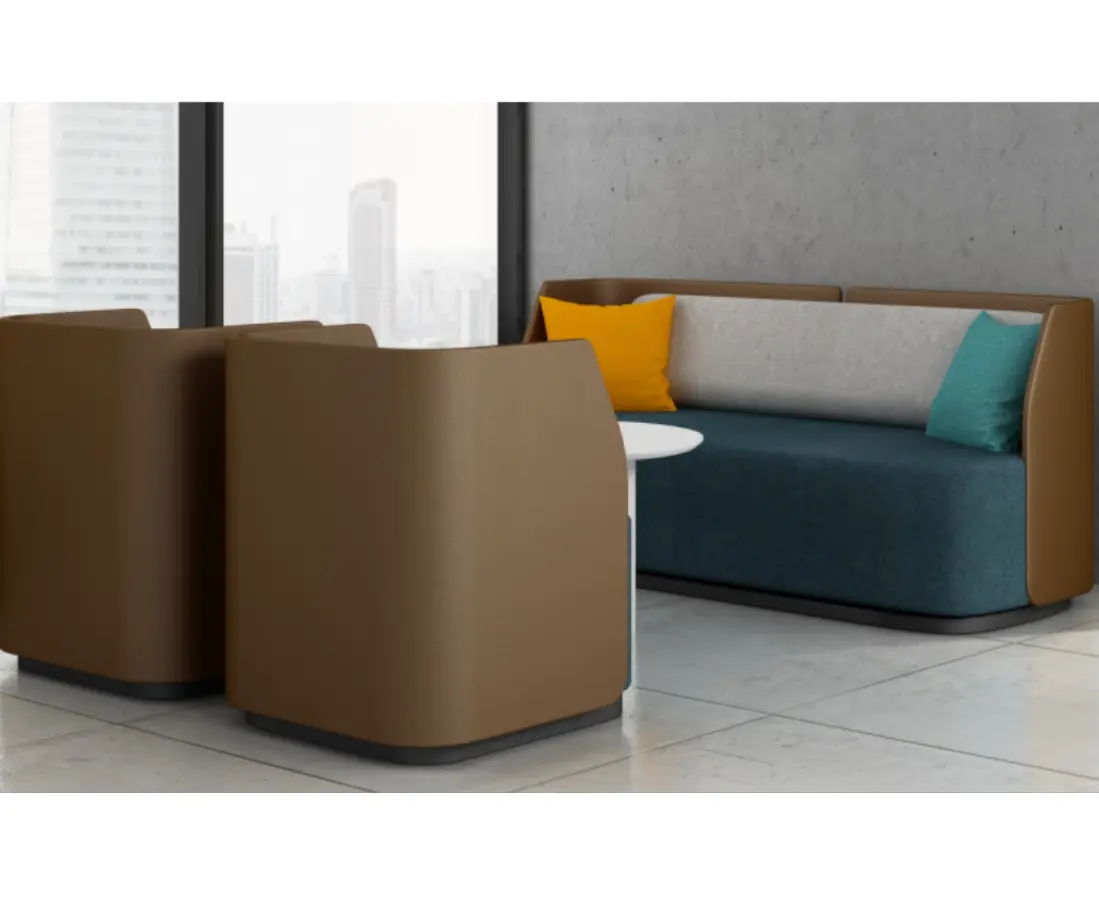 Тканевая модульная мебель для ресепшн с высокой спинкой, роскошный комплект для отдыха, маленькие офисные кресла для офиса