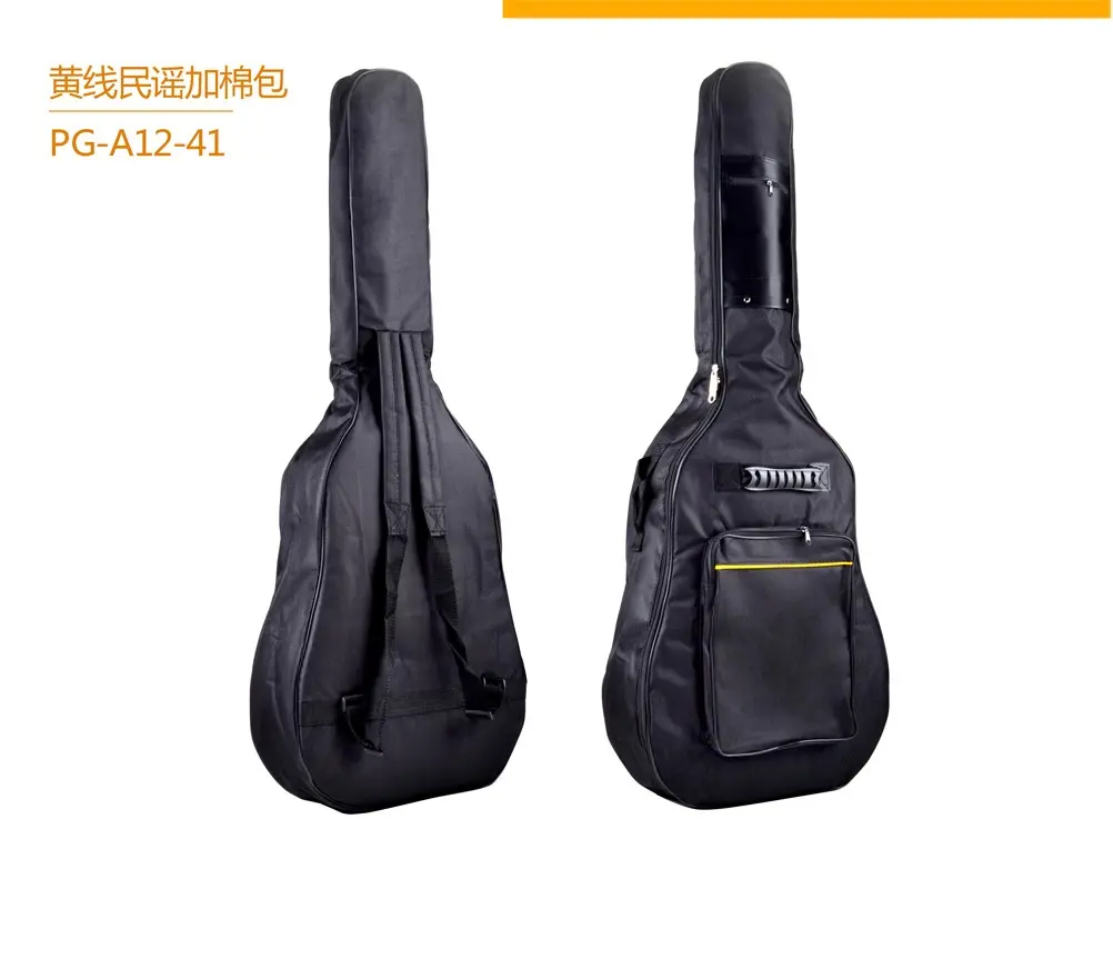 Аксессуар Guaitar gig bag 41 дюйм сумка для акустической гитары с ручкой желтая линия украшение Китай оптовая цена PG-A12-41