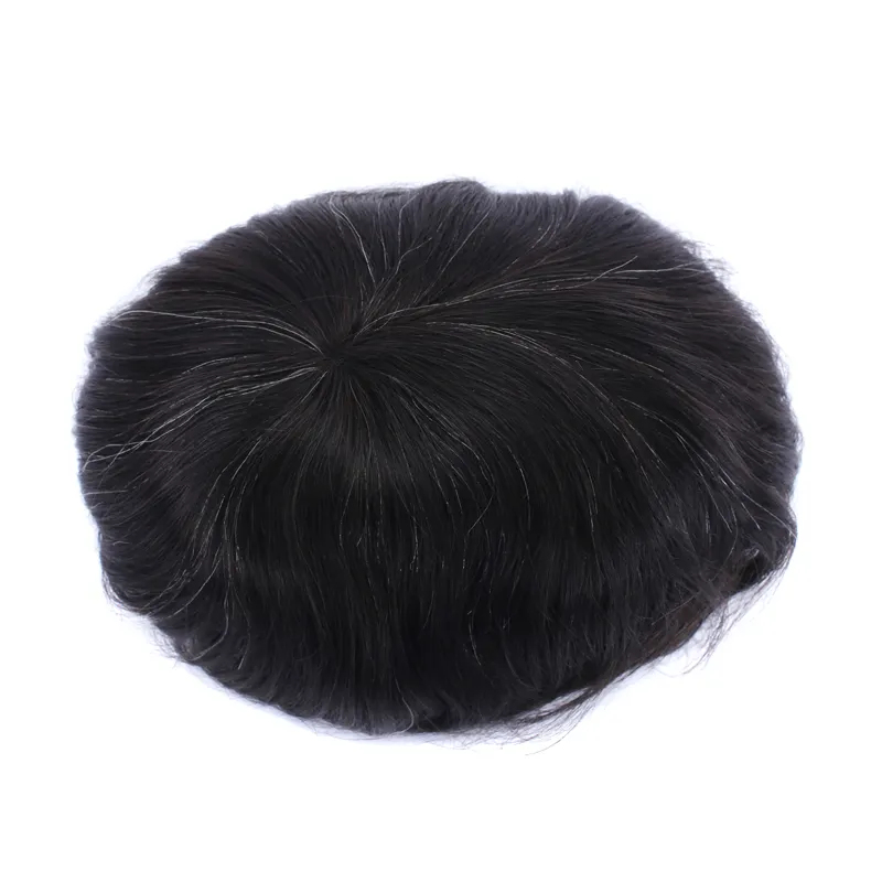 Human hair piece system replacement system material men's toupee for black men